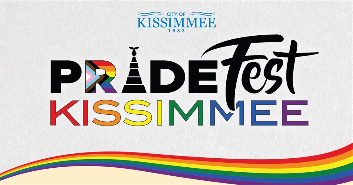 This is the Pridefest Kissimmee logo with a background