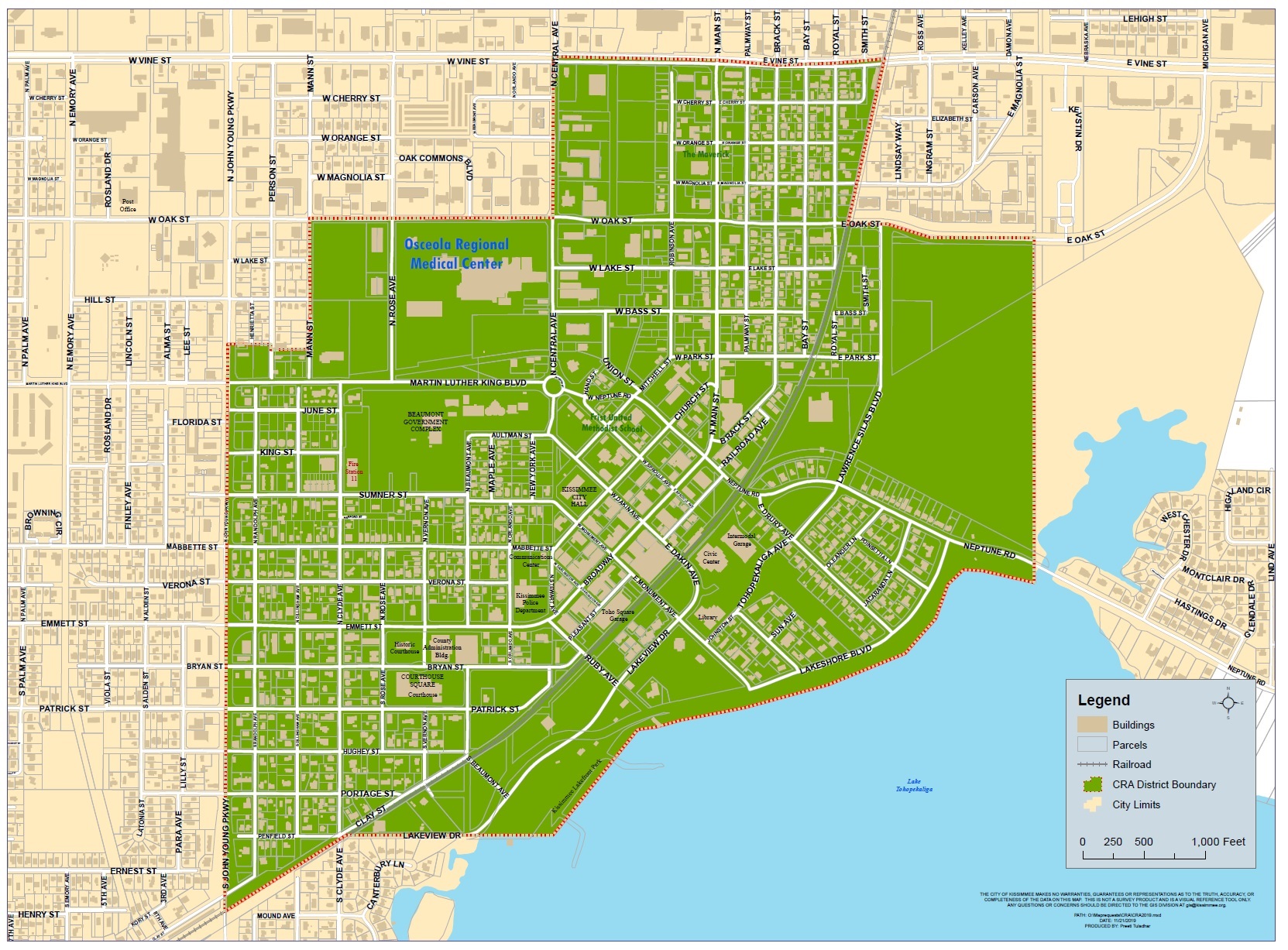 Downtown Kissimmee CRA Boundary Map